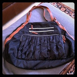 Sondra Roberts Black Nylon Weekender